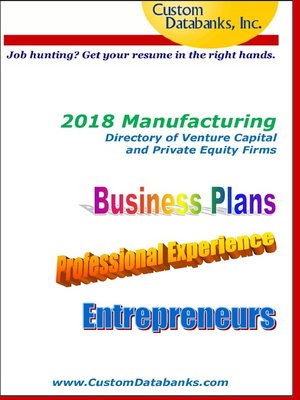 cover image of 2018 Manufacturing Directory of Venture Capital and Private Equity Firms